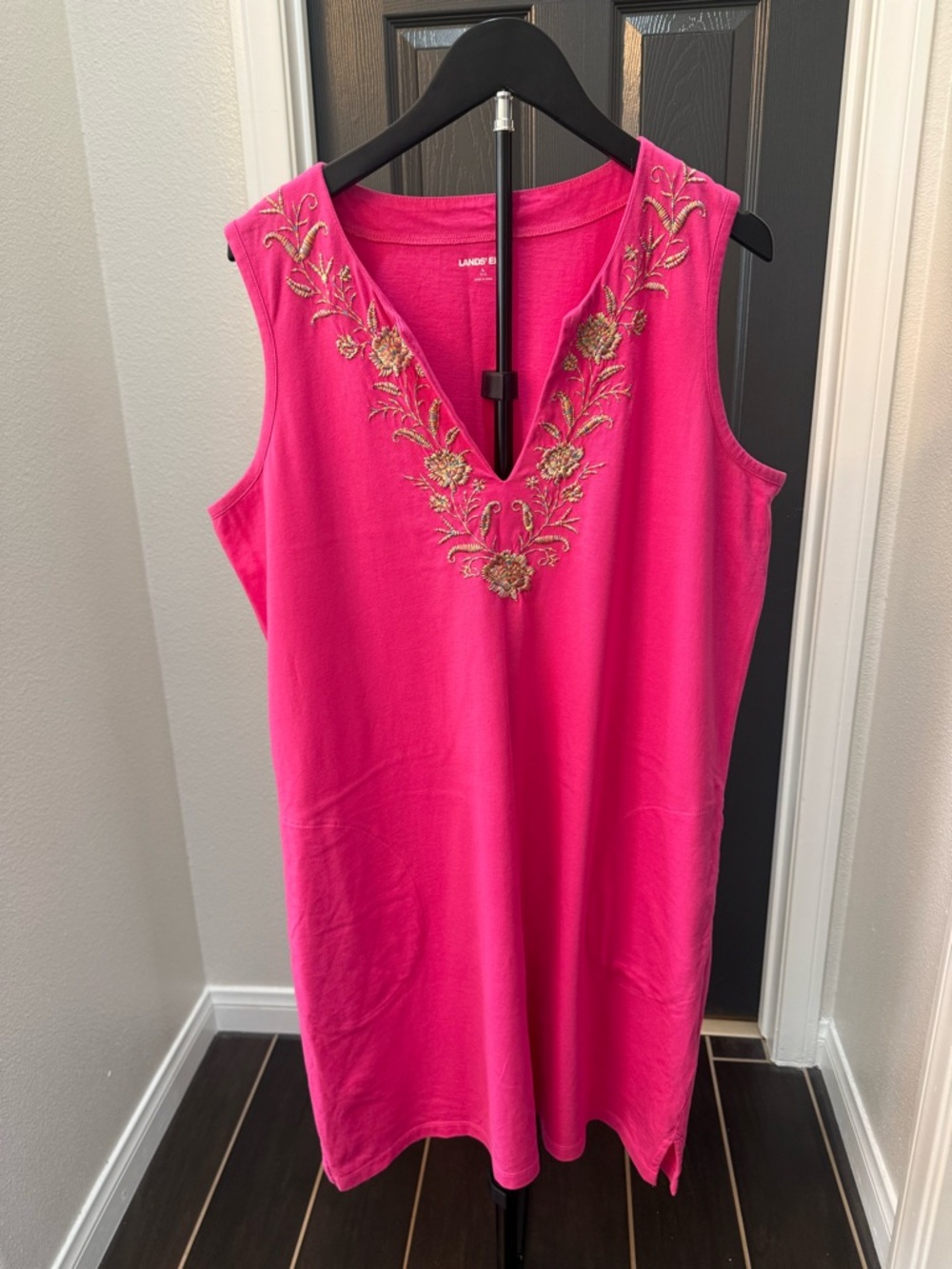 Lands' End Hot Pink Crewneck Dress